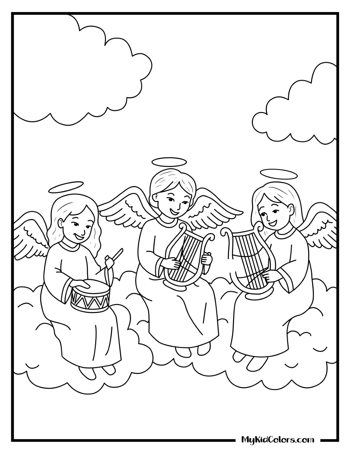 15 Angel Coloring Pages Free to Print (PDF Download)