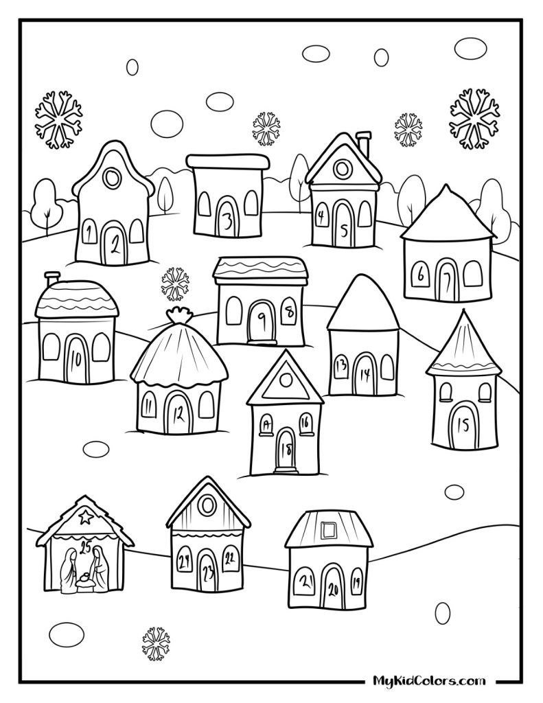 Advent Calendar Coloring Page – Page # 10