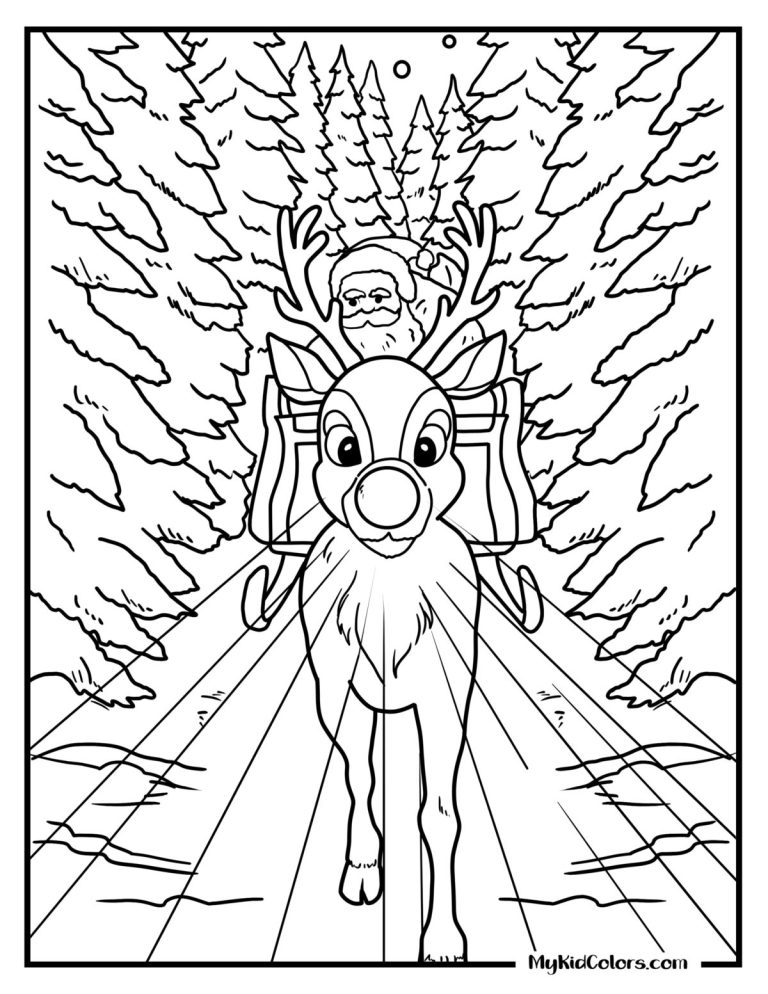 13 - Christmas Coloring Pages Rudolph