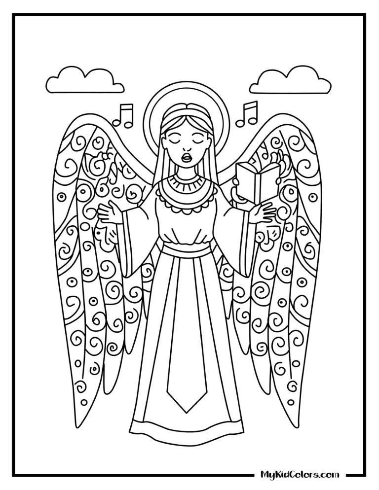 15 - Guardian Angel Drawing - Pretty Coloring Pages