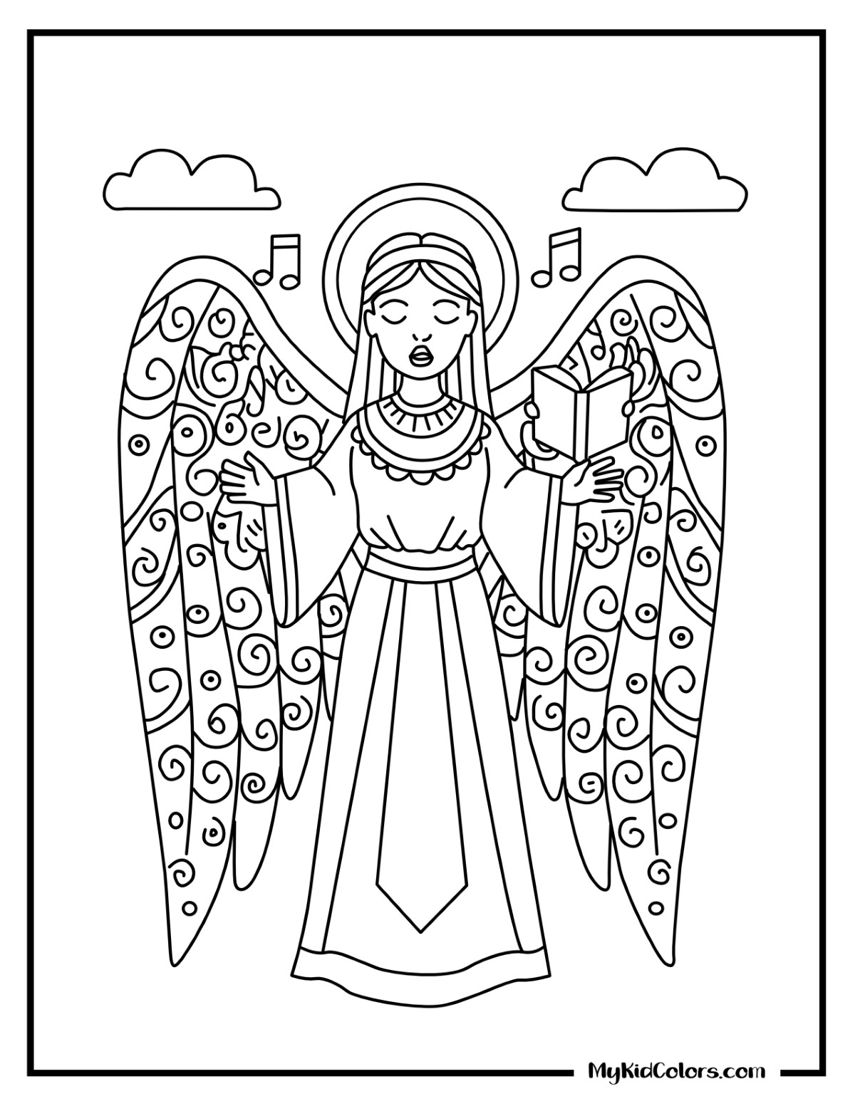 15 - Guardian Angel Drawing - Pretty Coloring Pages