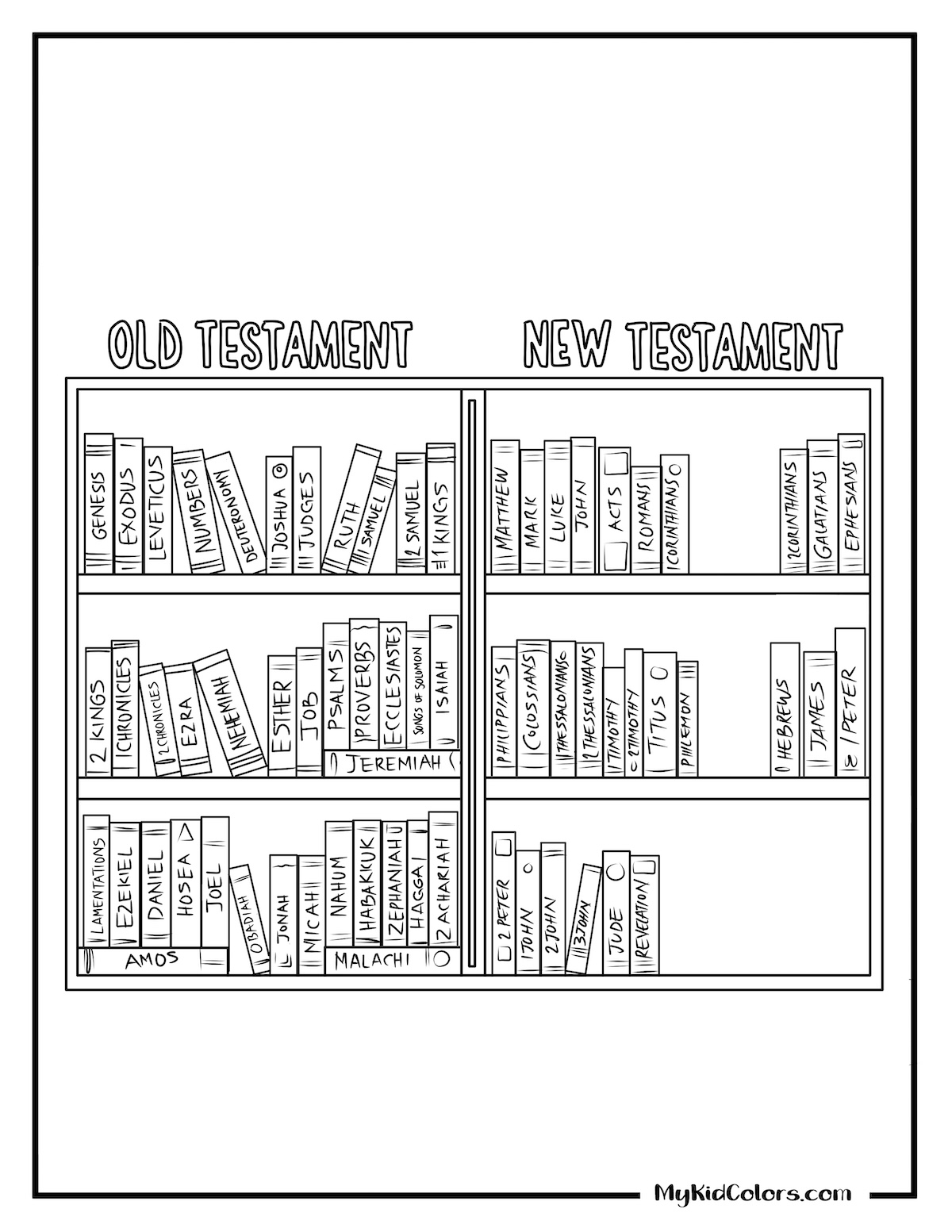 15 Free Books of The Bible Printable Coloring Pages for Kids