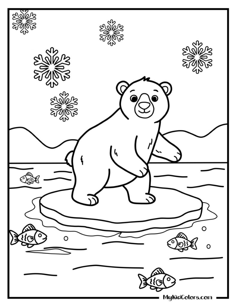 Polar Bear Coloring Pages – Page # 9