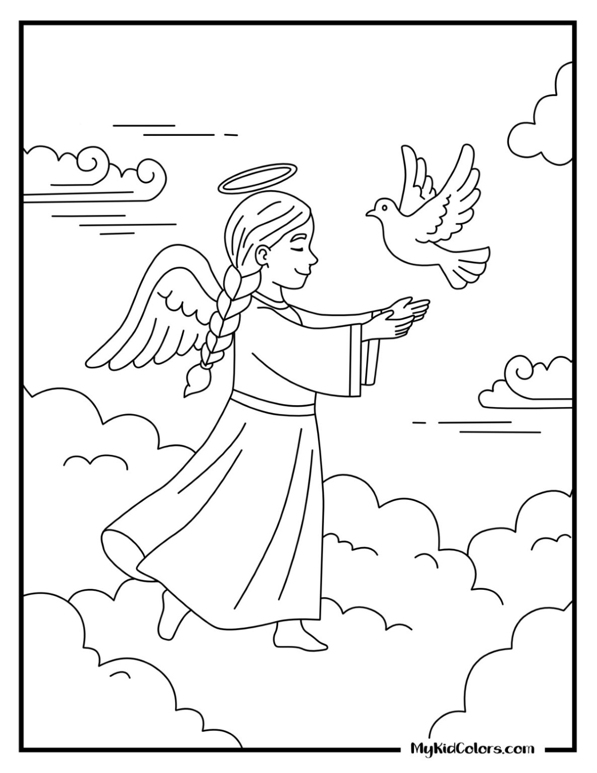 15 Angel Coloring Pages Free to Print (PDF Download)