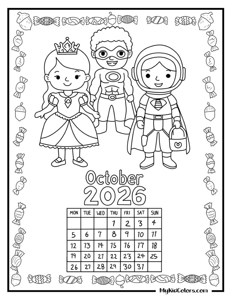 2026 Calendar Coloring Pages – Page # 11