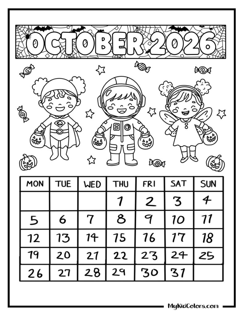 2026 Coloring Calendar – Page # 11