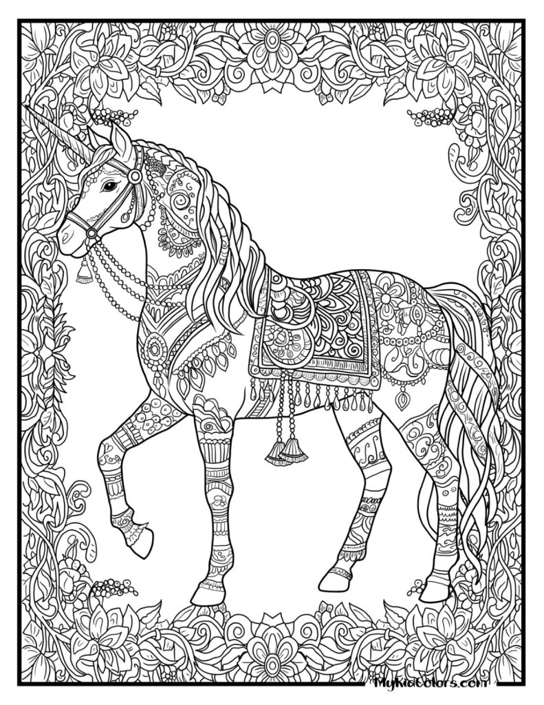 Unicorn Coloring Pages – Page # 11
