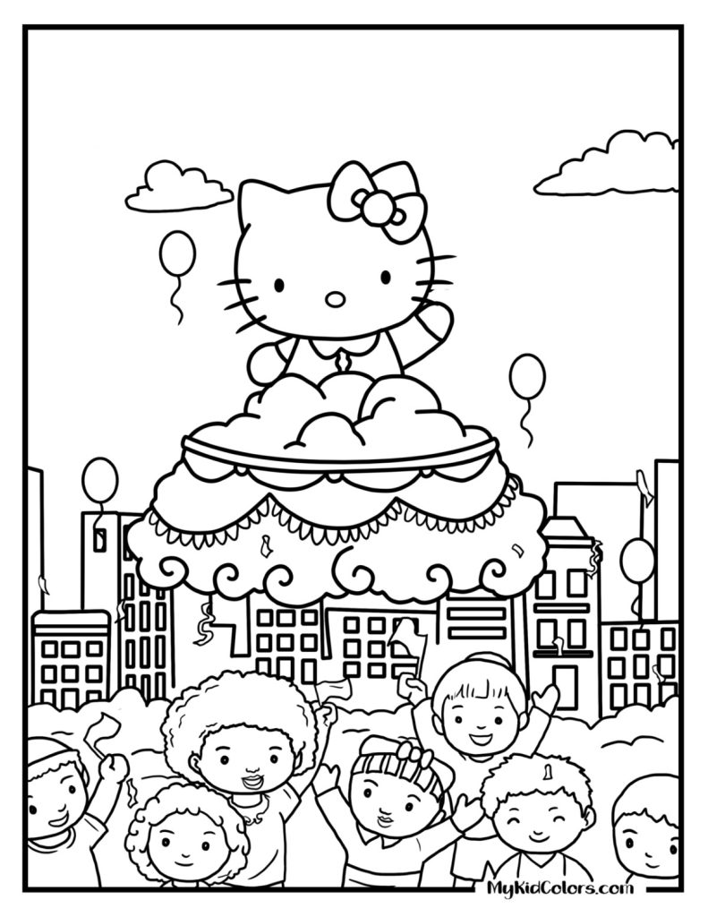 15 - Hello Kitty Line Art - Hello Kitty Coloring Page