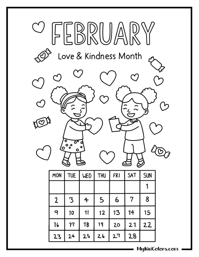 2026 Calendar Coloring Pages – Page # 3