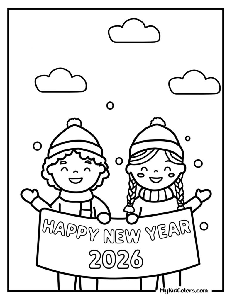 New Year Coloring Pages – Page # 3
