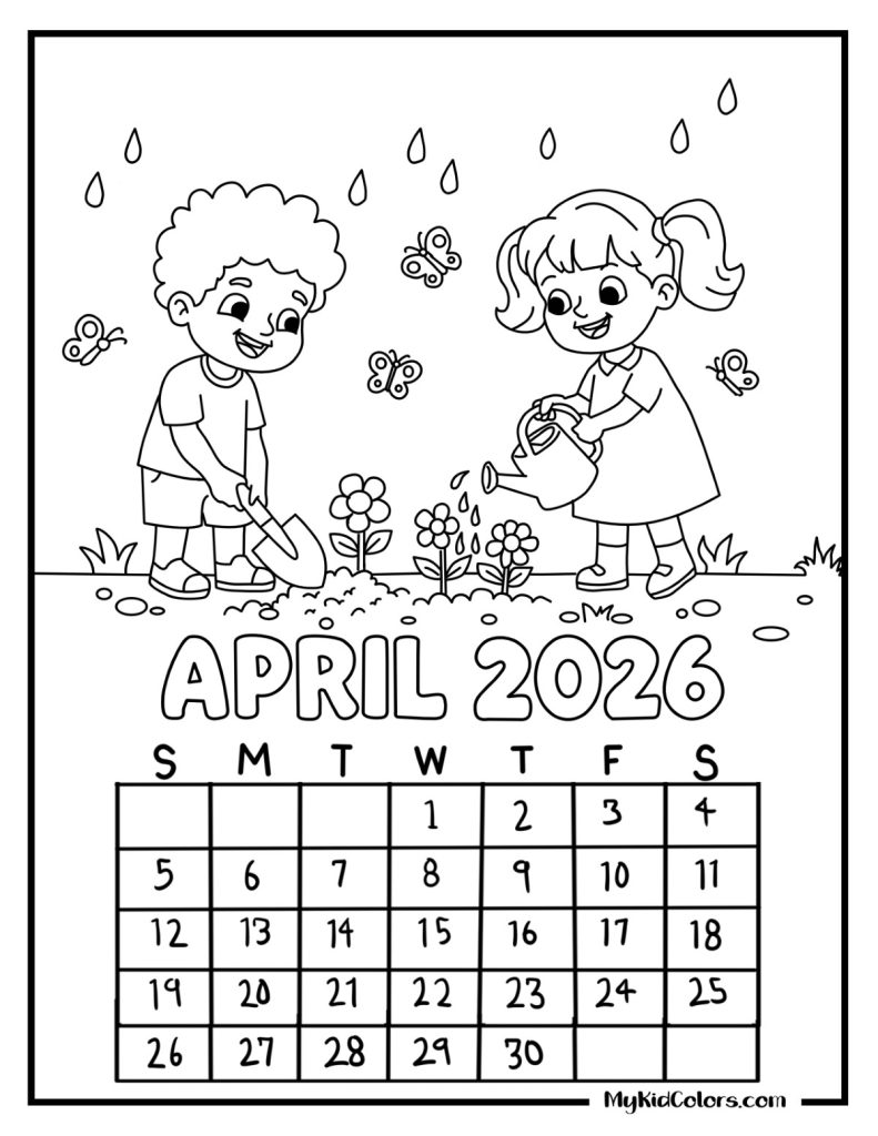 2026 Coloring Calendar – Page # 5