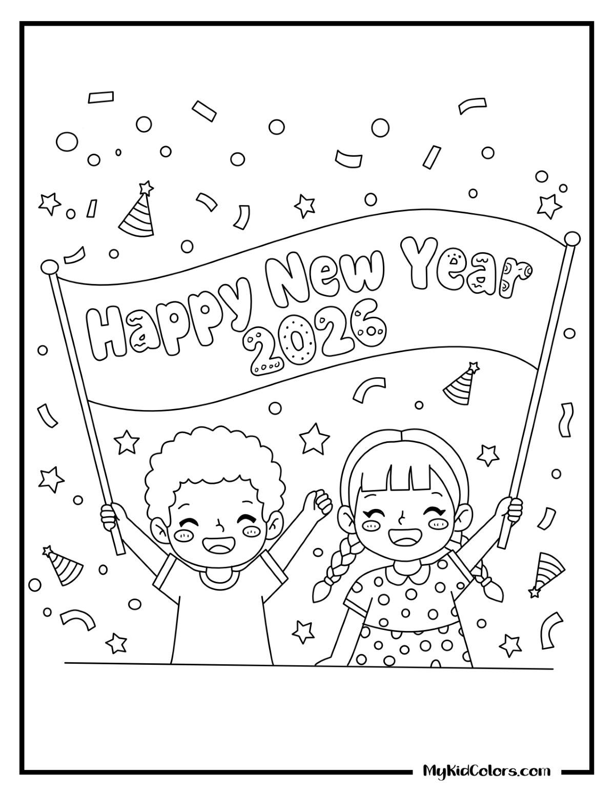 Happy New Year Coloring Pages – Page # 5