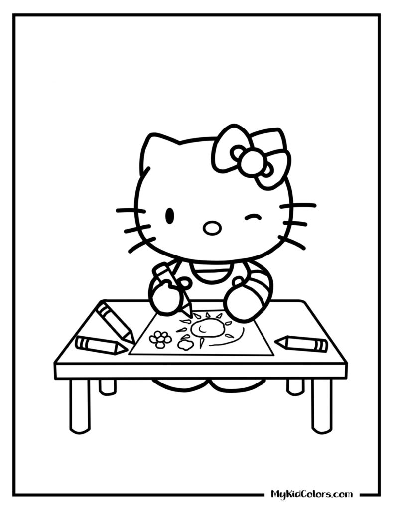 Hello Kitty Coloring Sheets – Page # 5