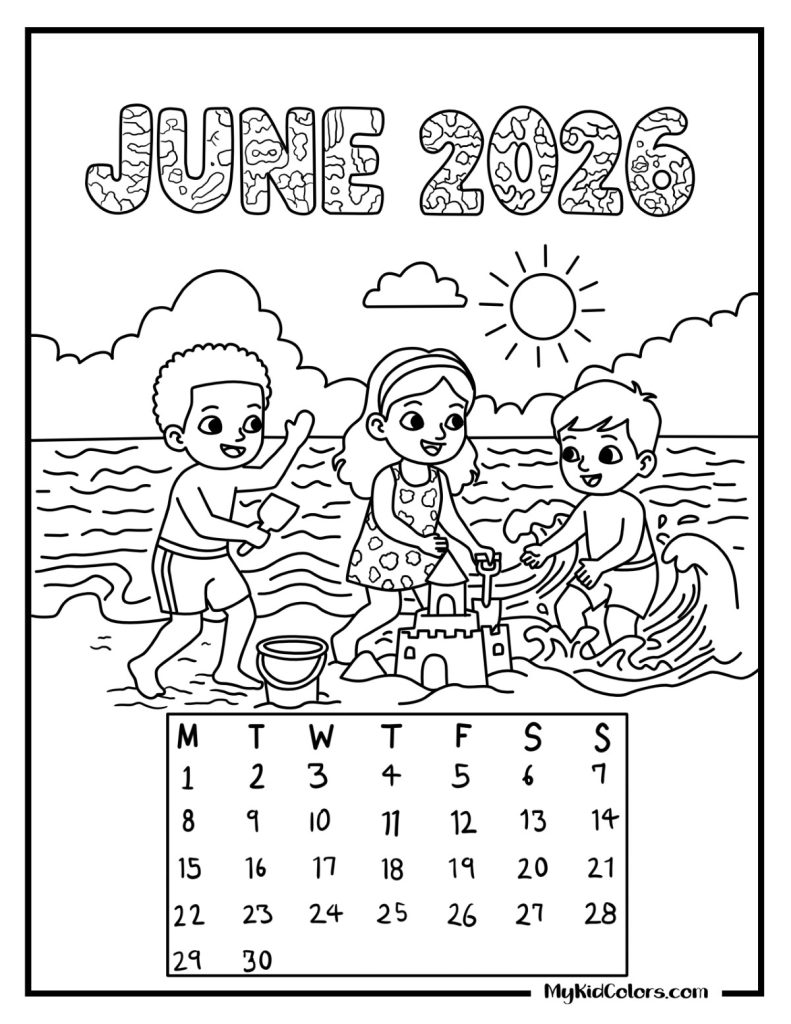 2026 Coloring Calendar – Page # 7