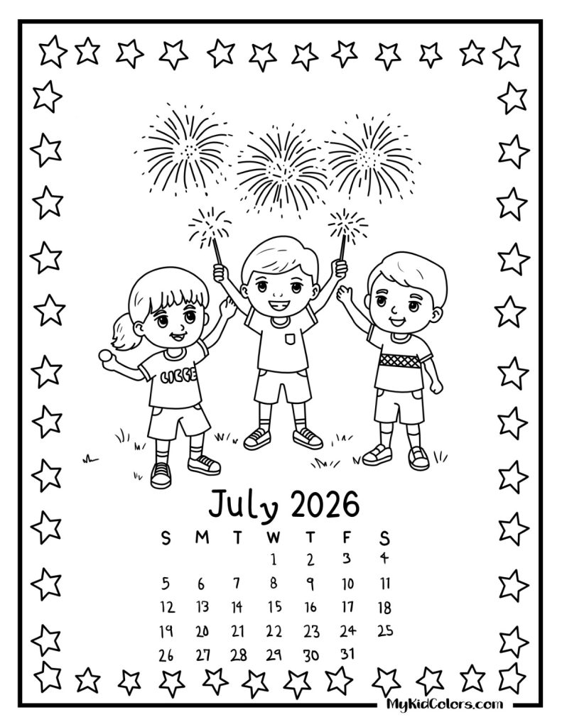 2026 Calendar Coloring Pages – Page # 8