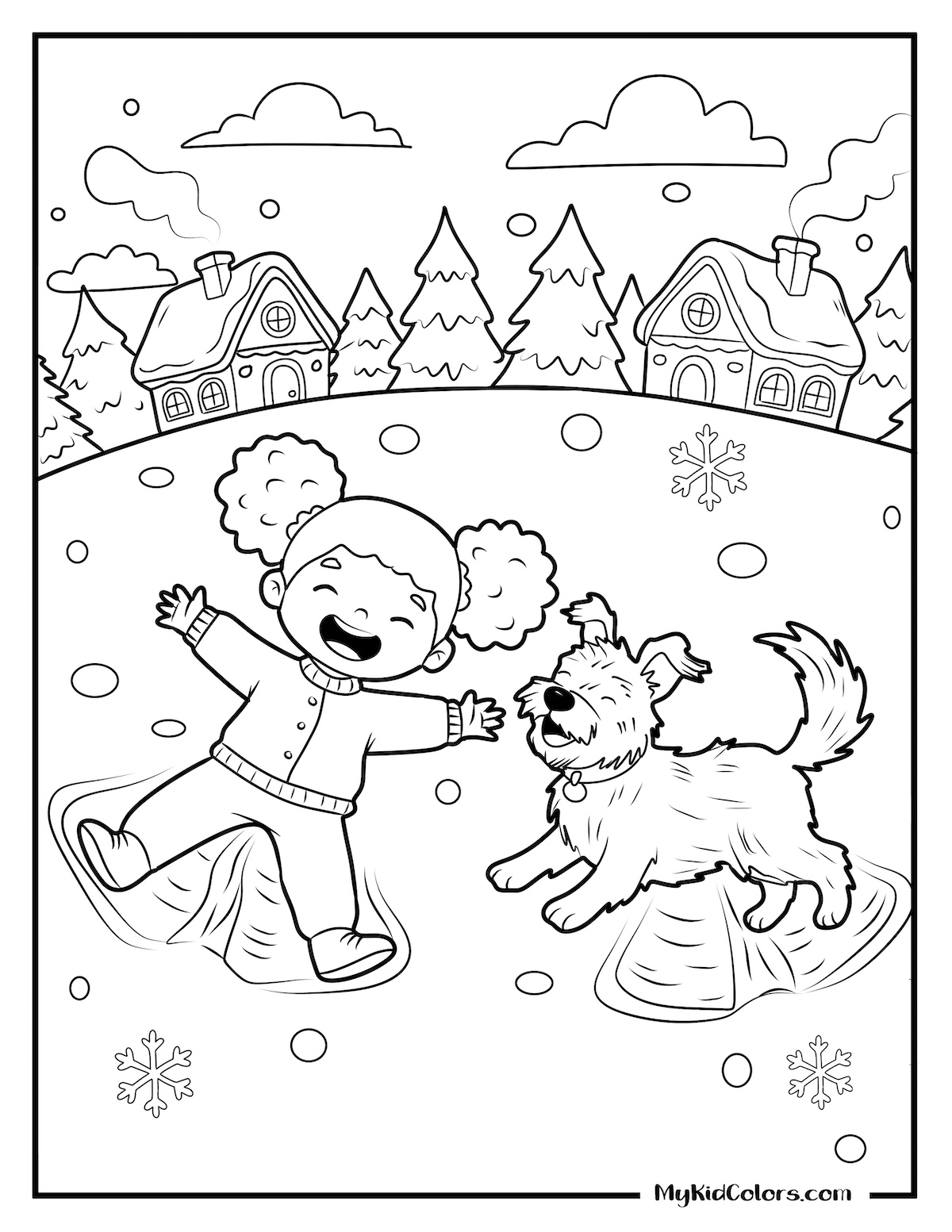 First Snow Fall Coloring 15 Free Snow Coloring Pages (Free PDF Printables)