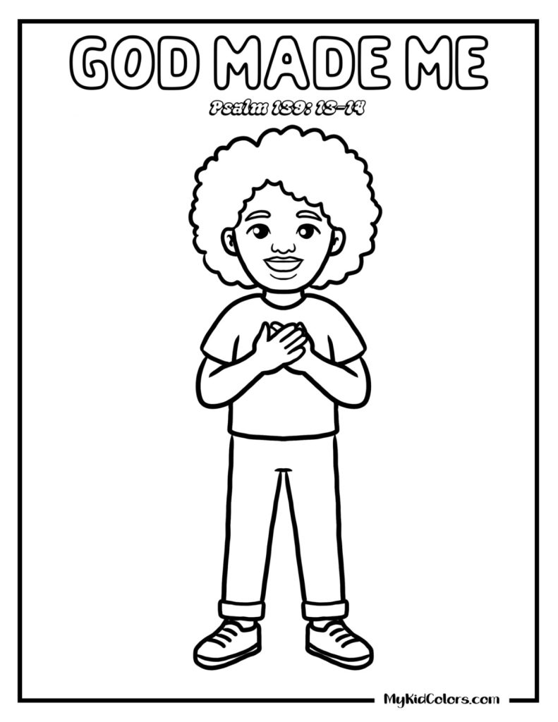 God Made Me Coloring Page – Page # 1