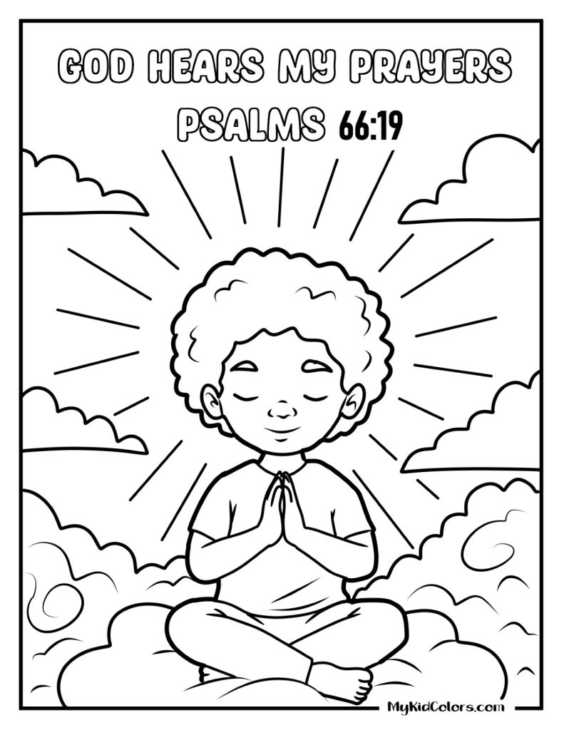 God Hears My Prayers Coloring Pages – Page # 1
