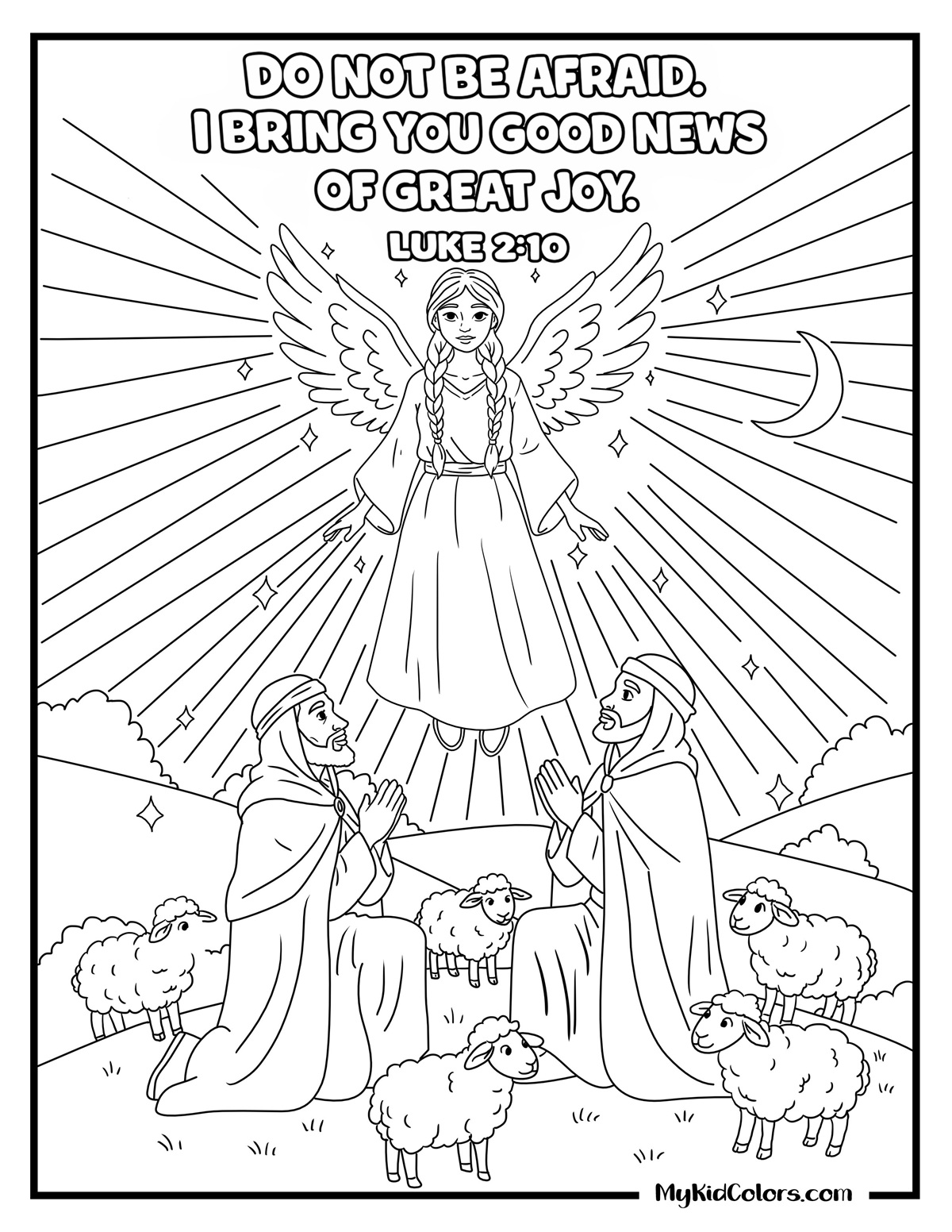 15 Angels and Shepherds Coloring Pages That Teach Kids About God’s Protective Peace