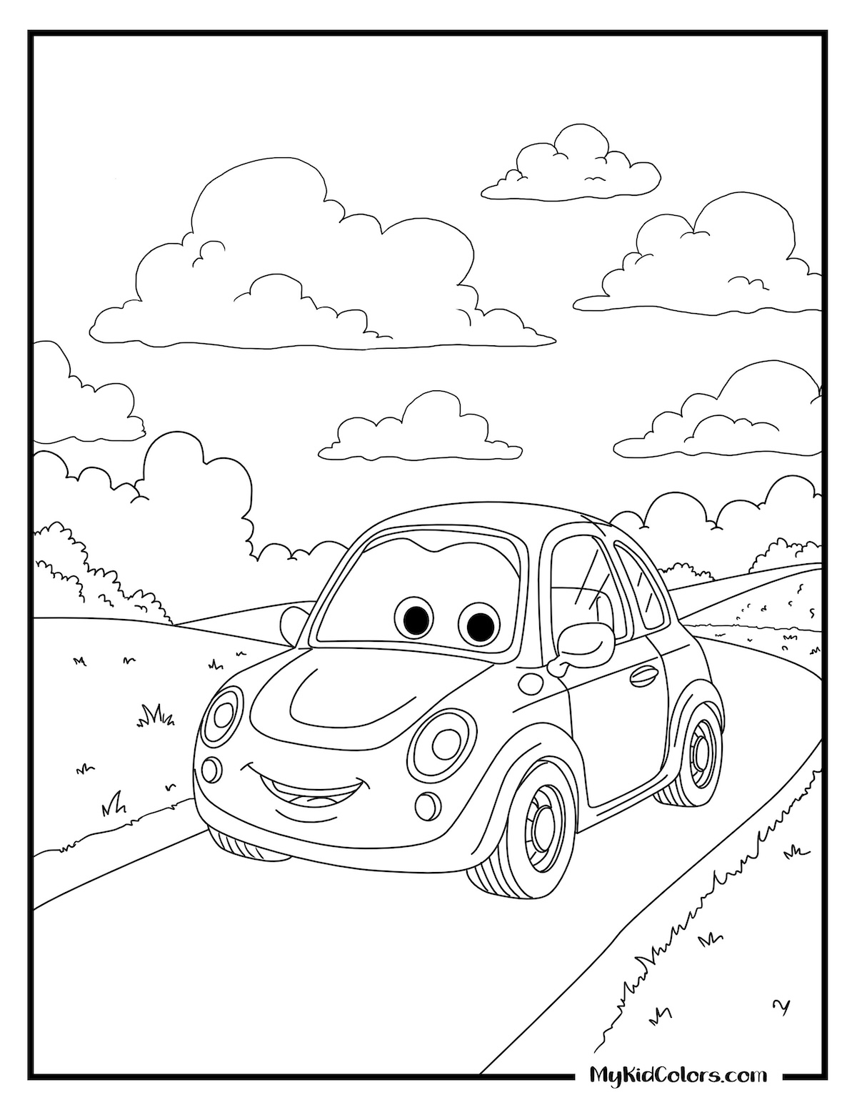 15 Free Car Coloring Pages That Celebrate “Real” Family Road Trips & Routines
