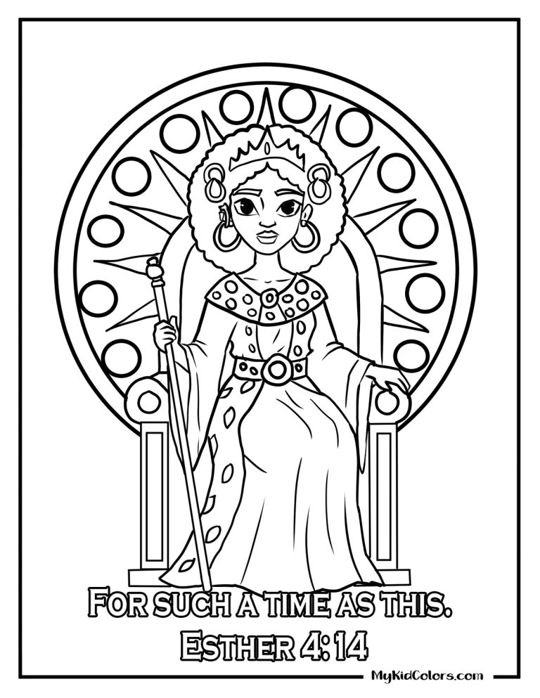 15 Queen Esther Coloring Pages That Teach Kids Courage & Gentle Boldness