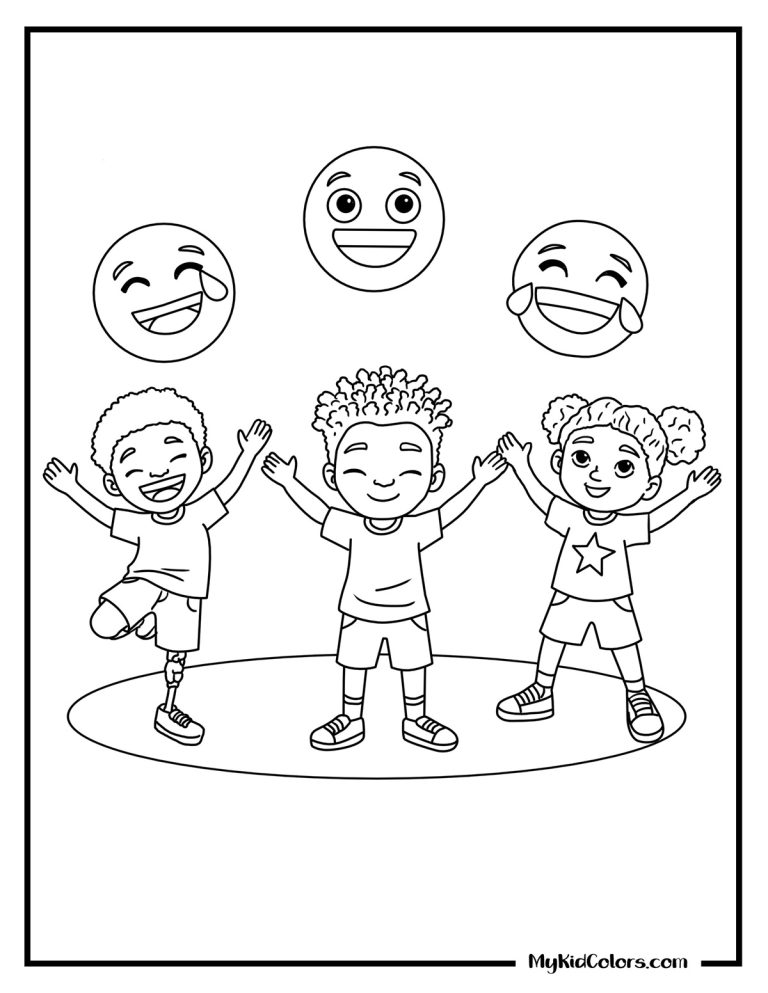 15 Emoji Coloring Pages That Teach Kids Emotional Expression