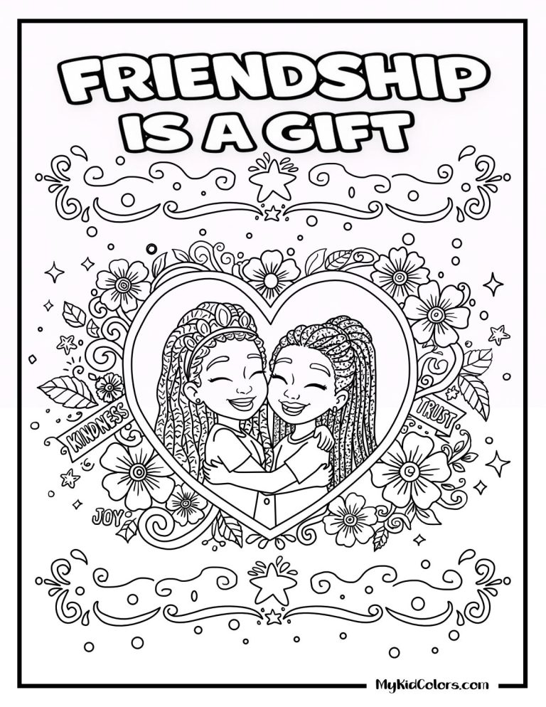 15 Friendship Coloring Pages That Teach Kids Kindness, Empathy, and Connection