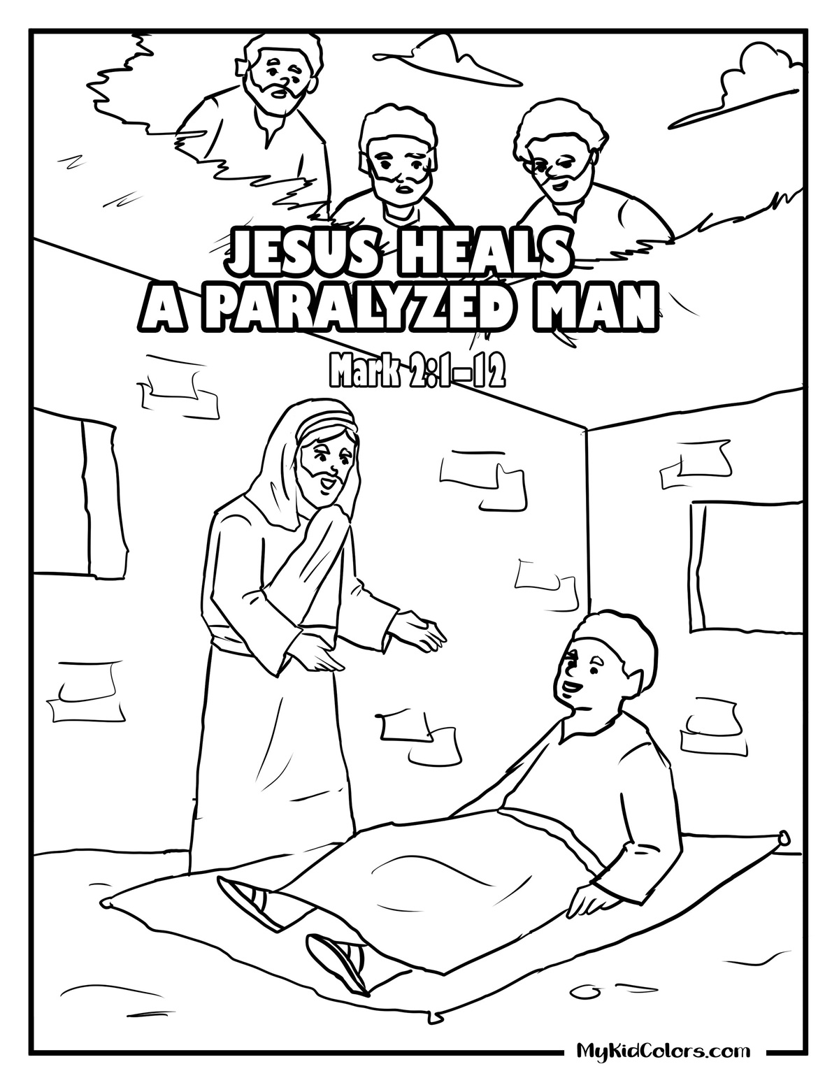 15 Jesus Heals a Paralyzed Man Coloring Pages That Teach Kids Faith & Courage