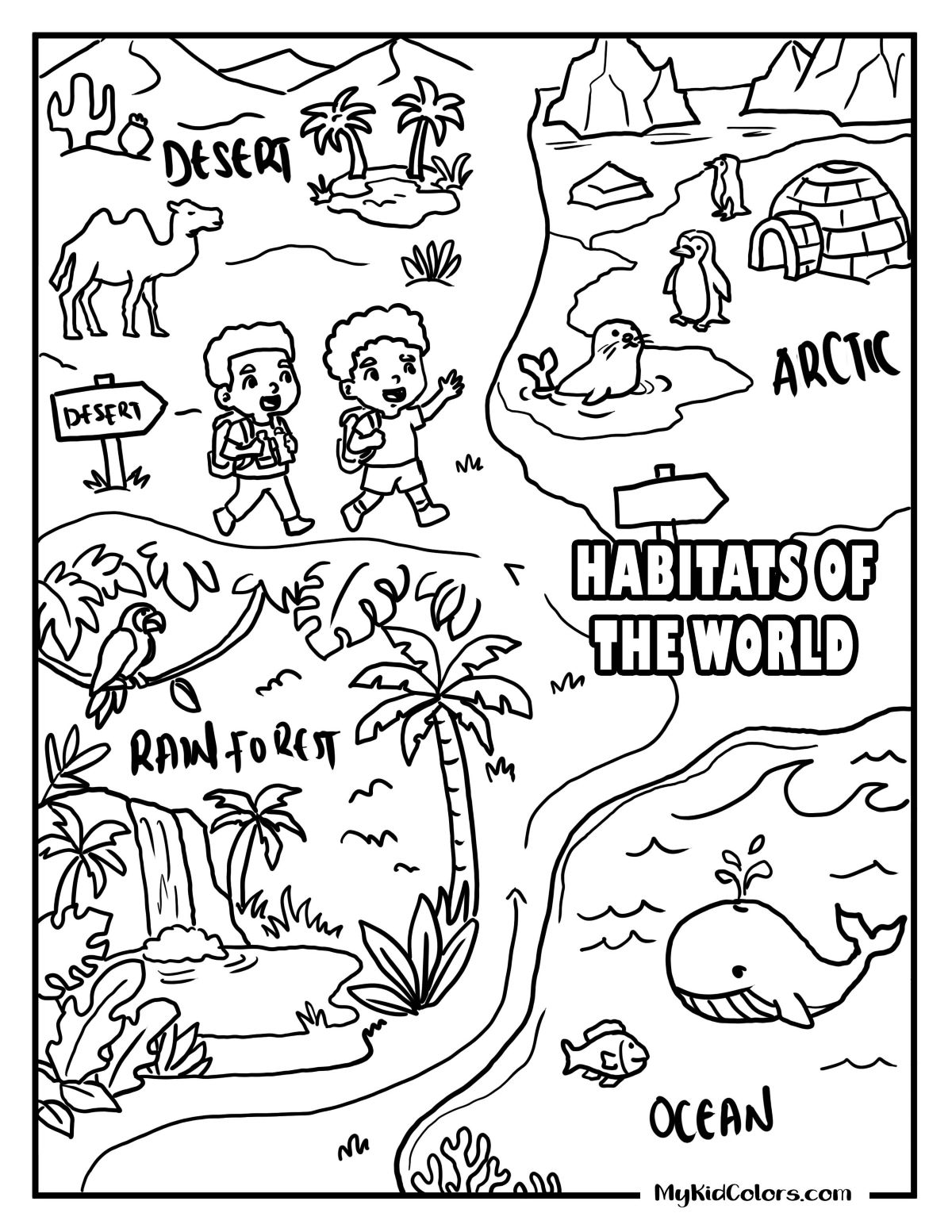 15 Free Habitat Coloring Pages Beyond Basic Animal Worksheets (Human ...