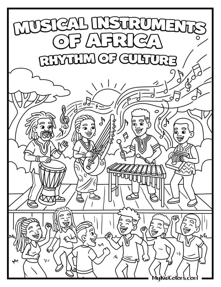 15 Free African Musical Instruments Coloring Pages That Help Kids Explore Rhythm and Culture