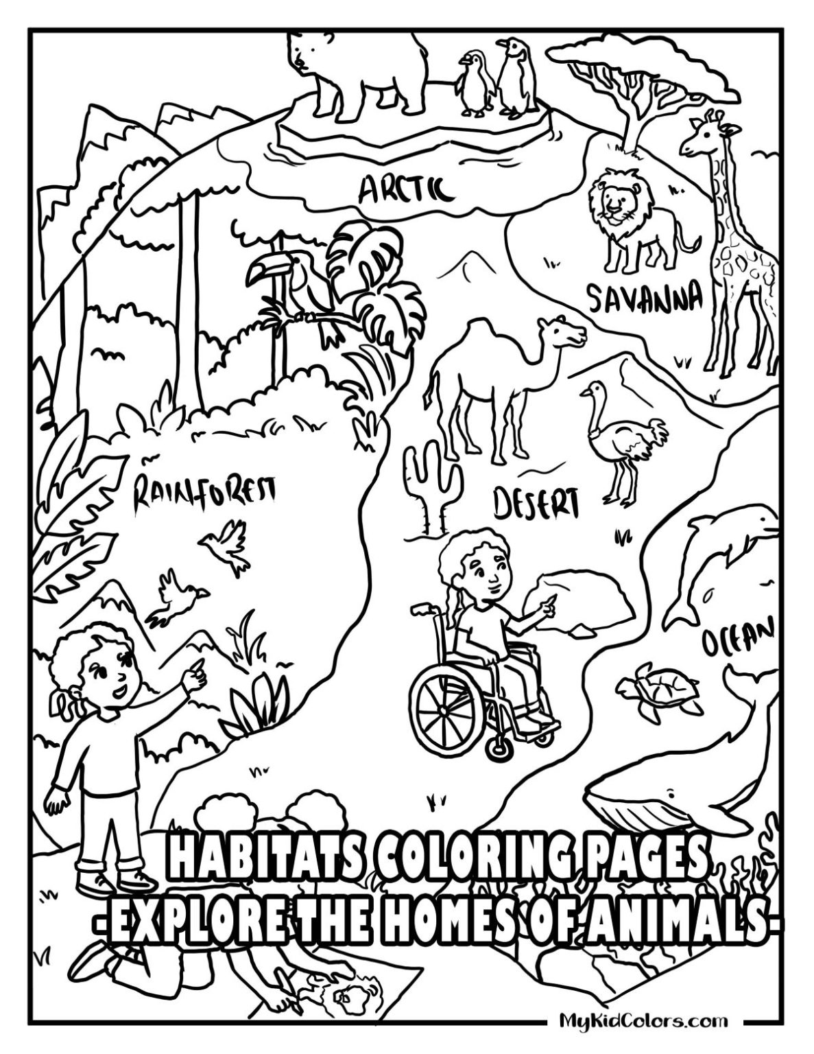15 Free Habitat Coloring Pages Beyond Basic Animal Worksheets (Human ...