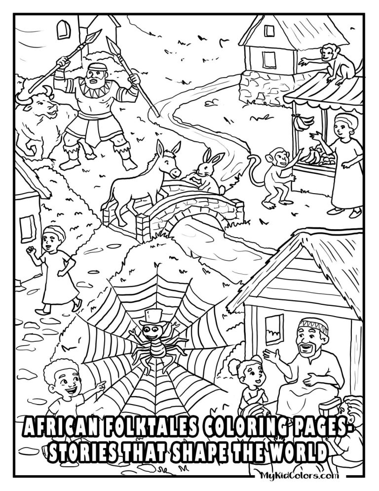 15 African Folktale Characters Coloring Pages That Teach Kids Wisdom, Courage, and Cultural Pride
