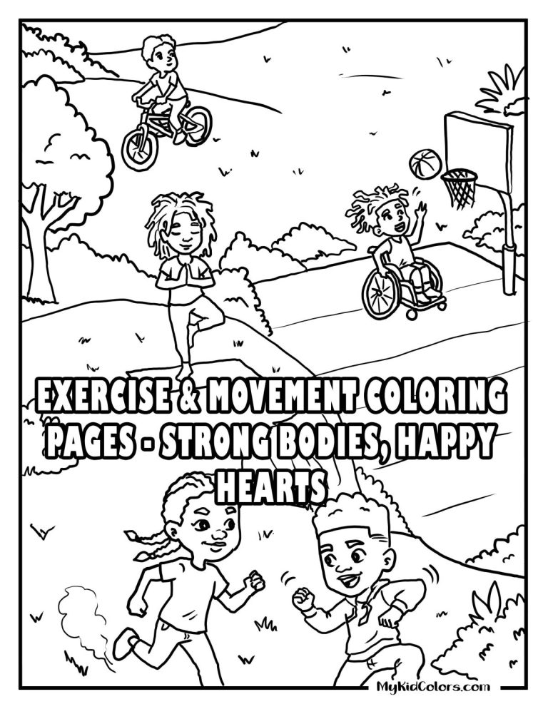 15 Free Exercise Coloring Pages for Kids Who Love to Move (PDF)
