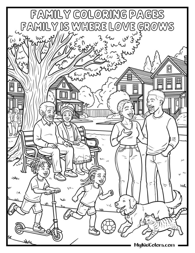 15 Free Family Coloring Pages Kids See Themselves In (PDF)