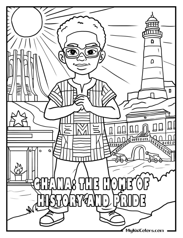 15 Ghanaian Landmarks Coloring Pages That Help Kids Explore Culture and the World