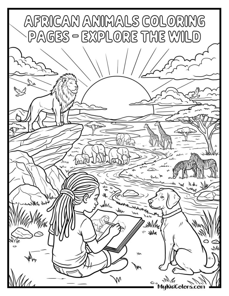 15 Animals of Africa Coloring Pages That Connect Kids About Wildlife & Nature