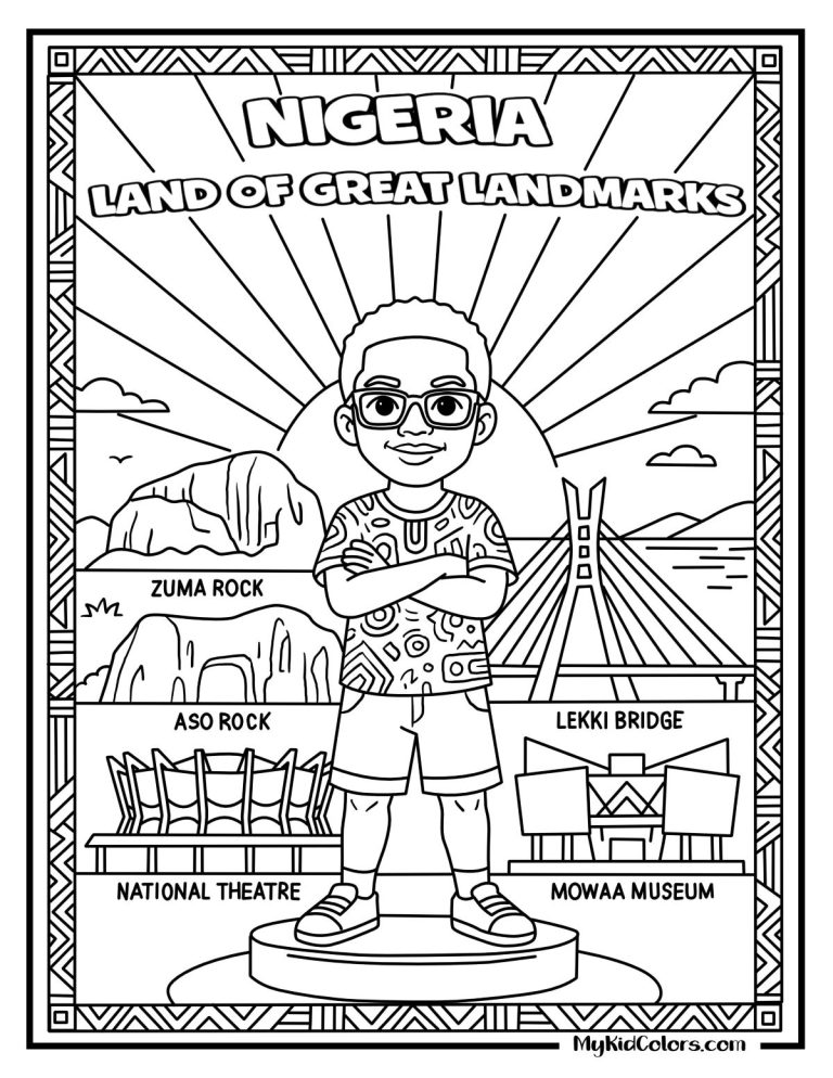 15 Nigerian Landmarks Coloring Pages That Teach Kids Culture, History, and Pride