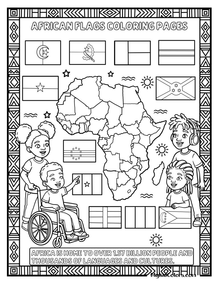 60 African Flags Coloring Pages That Teach Kids Geography, Culture & Unity