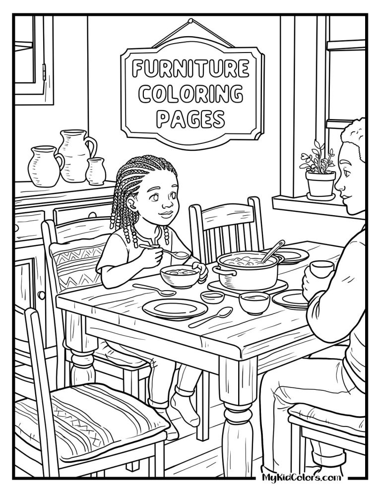 15 Free Furniture Coloring Pages Where Kids Are the Main Character