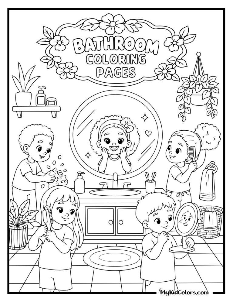 15 Free Bathroom Coloring Pages That Show Real Kids in Real Morning Moments