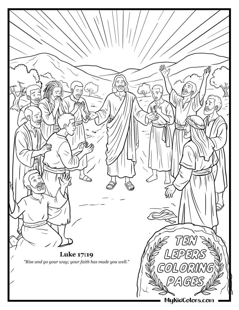 15 Free Printable 10 Lepers Coloring Pages, the Story of the One Who Turned Back