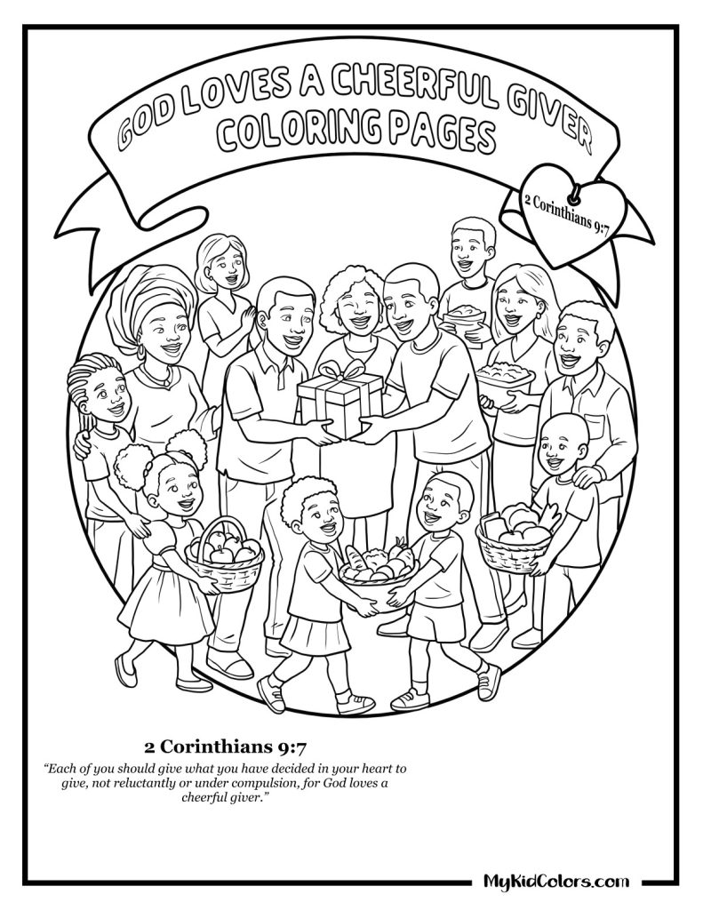 God Loves a Cheerful Giver Coloring Pages