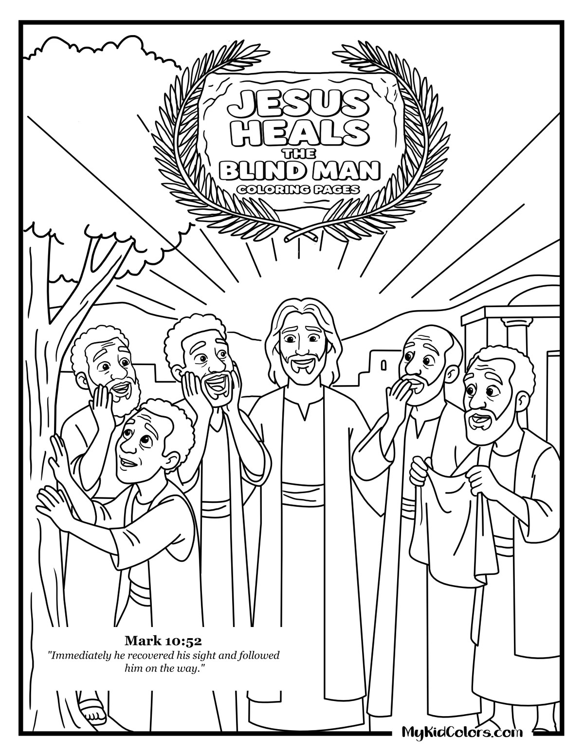 15 Free Jesus Heals the Blind Man Coloring Pages, the Persistence Before the Miracle