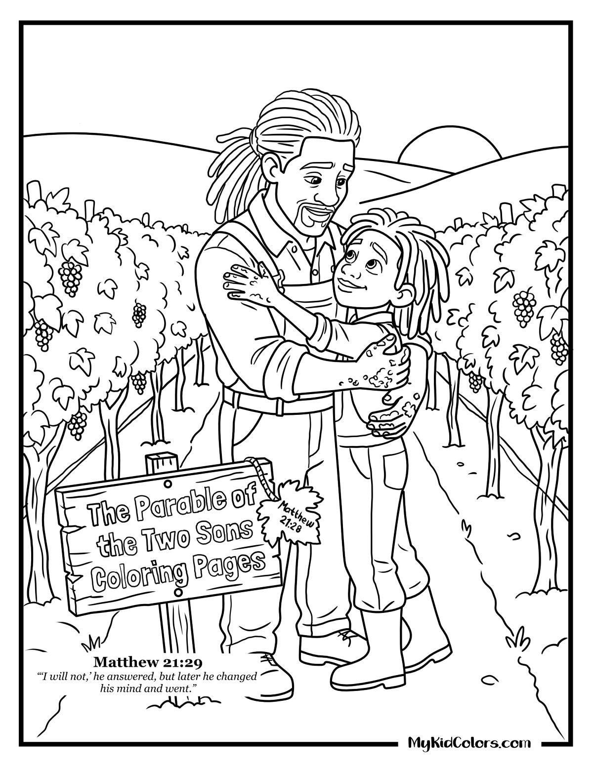 15 Parable of the Two Sons Coloring Pages That Teach Kids Obedience, Repentance, and Faith in Action