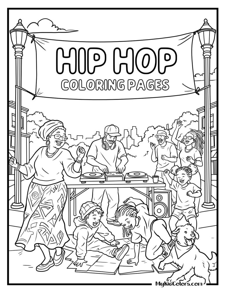 15 Free Hip Hop Coloring Pages That Celebrate Everyday Black Joy